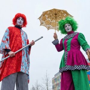 stilt-walkers